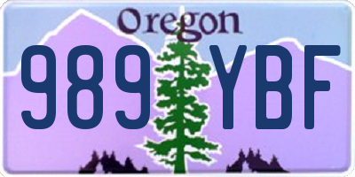 OR license plate 989YBF