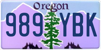 OR license plate 989YBK