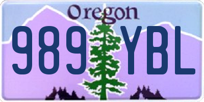 OR license plate 989YBL