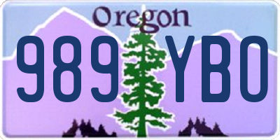 OR license plate 989YBO