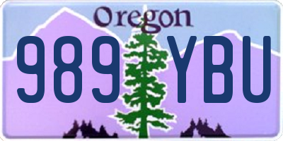 OR license plate 989YBU