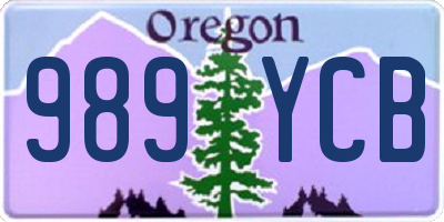 OR license plate 989YCB