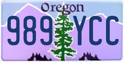 OR license plate 989YCC