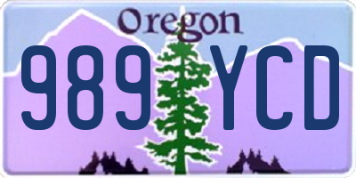 OR license plate 989YCD