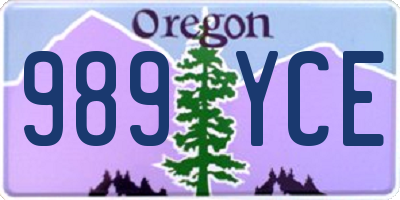 OR license plate 989YCE