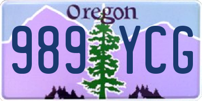 OR license plate 989YCG