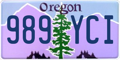 OR license plate 989YCI