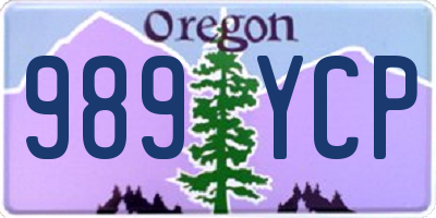 OR license plate 989YCP