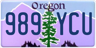OR license plate 989YCU