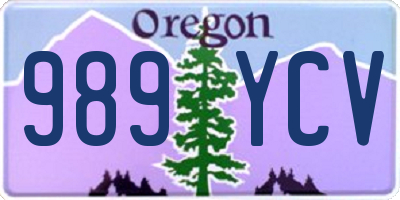 OR license plate 989YCV