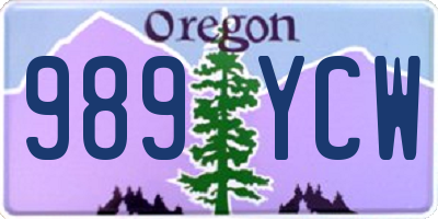 OR license plate 989YCW