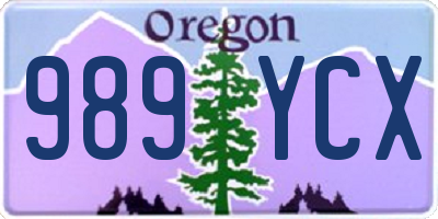 OR license plate 989YCX