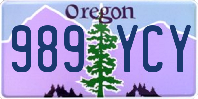 OR license plate 989YCY
