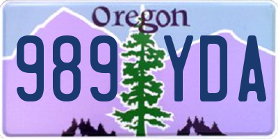 OR license plate 989YDA