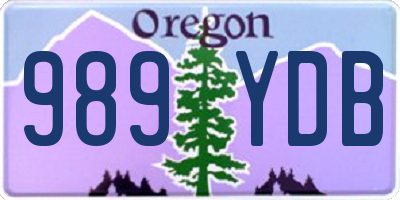 OR license plate 989YDB