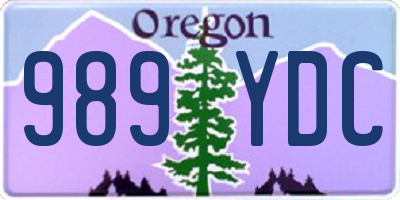OR license plate 989YDC