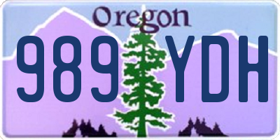 OR license plate 989YDH