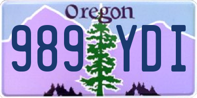 OR license plate 989YDI
