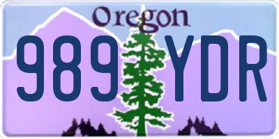 OR license plate 989YDR