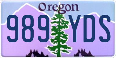 OR license plate 989YDS