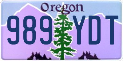 OR license plate 989YDT