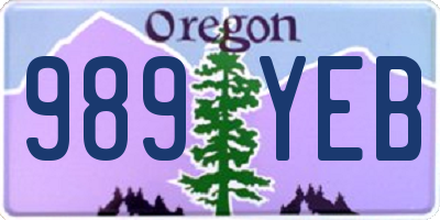 OR license plate 989YEB
