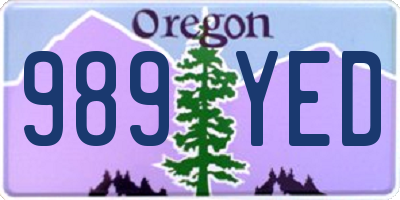 OR license plate 989YED