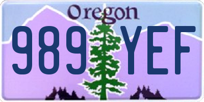 OR license plate 989YEF