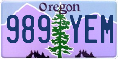 OR license plate 989YEM