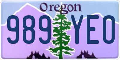 OR license plate 989YEO