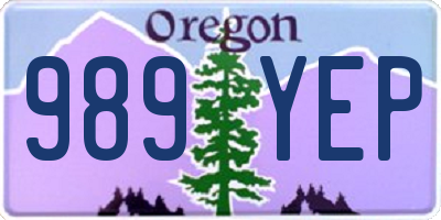 OR license plate 989YEP