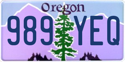 OR license plate 989YEQ