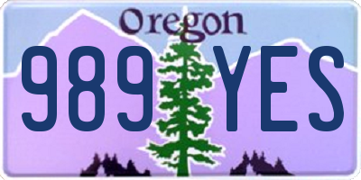 OR license plate 989YES