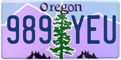 OR license plate 989YEU