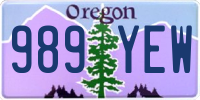 OR license plate 989YEW