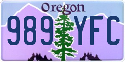 OR license plate 989YFC