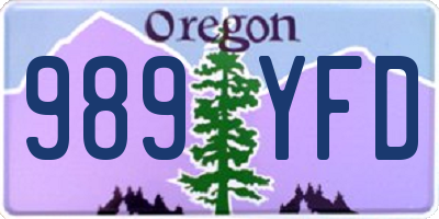 OR license plate 989YFD