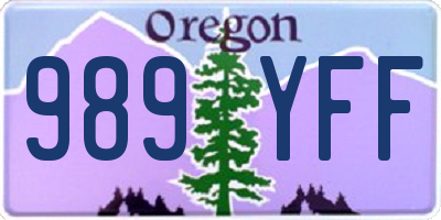 OR license plate 989YFF