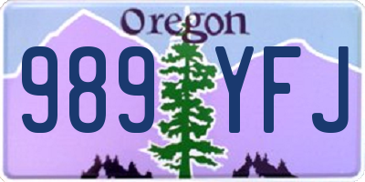 OR license plate 989YFJ