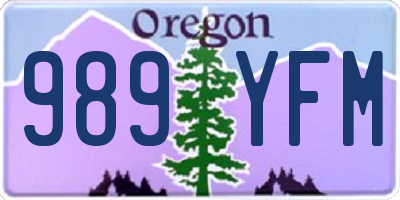 OR license plate 989YFM