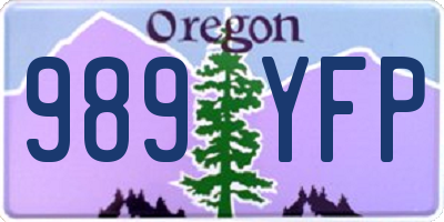 OR license plate 989YFP