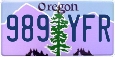 OR license plate 989YFR