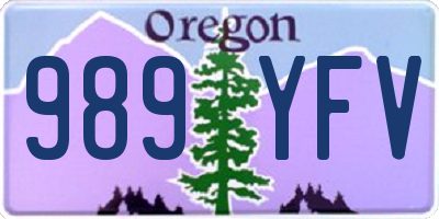 OR license plate 989YFV