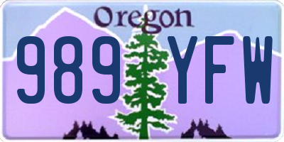 OR license plate 989YFW
