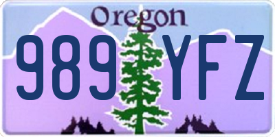 OR license plate 989YFZ