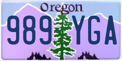 OR license plate 989YGA