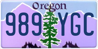 OR license plate 989YGC