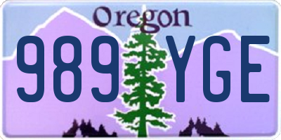 OR license plate 989YGE