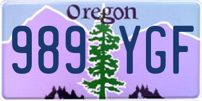 OR license plate 989YGF