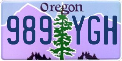 OR license plate 989YGH